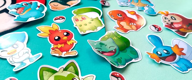 Variedad de stickers de Pokemon