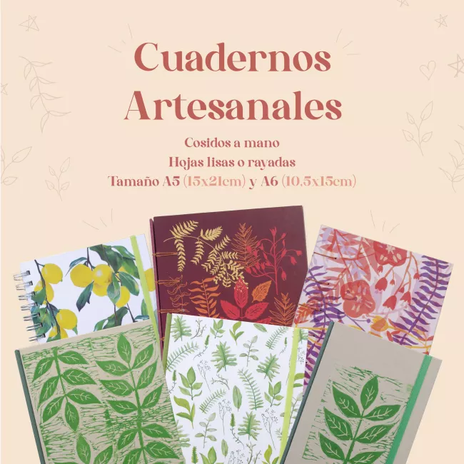 Flyer cuadernos artesanales Alga Dibuja