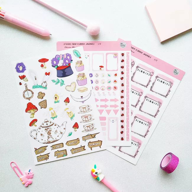 Colección de stickers para boullet journal