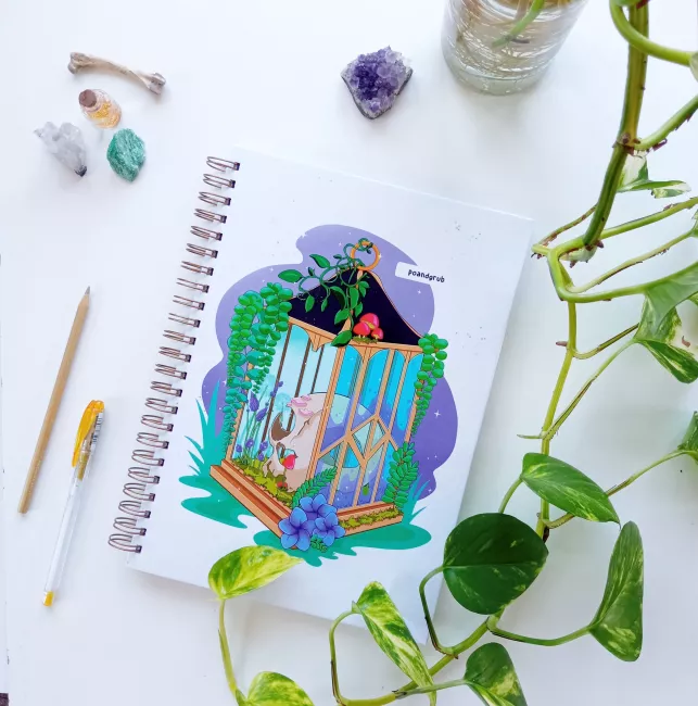 Cuaderno A5 con portada en acuarelas
