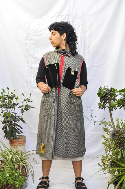 chaleco/vestido a cuadros